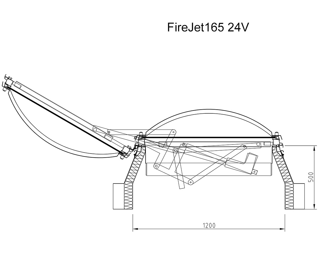 Firejet165 - řez